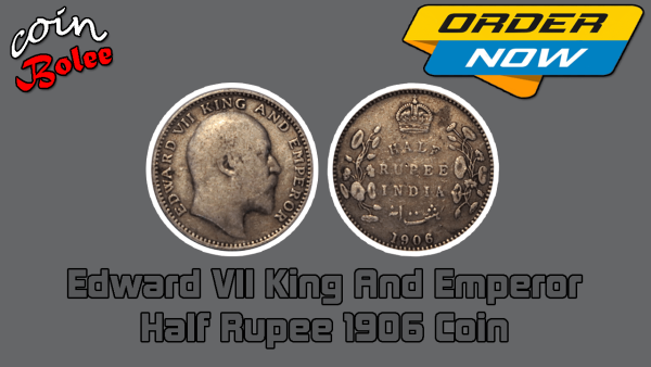 Edward VII King And Emperor Half Rupee 1906 India Silver Coin