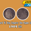 Edward VII King Emperor One Rupee 1904 India Silver Coin