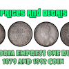 Victoria Empress One Rupee 1879 and 1892 Coins of India