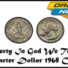 Liberty In God We Trust Quarter Dollar 1968 United States Coin
